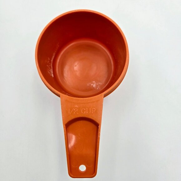 Vintage Tupperware Measuring Cups Set Of 6 Harvest Orange Tangerine ¼ To 1 Cup - Picture 4 of 9